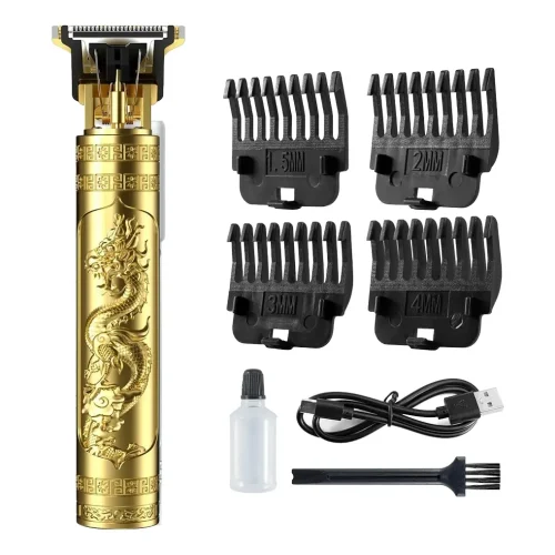 Máquina de Corte de Cabelo e Barba Sem Fio Dragão com 4 Pentes